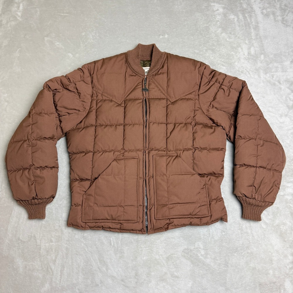 VTG Walls Blizzard Pruf Puffer Bomber Jacket Mens M Brown Quilted Insulated USA